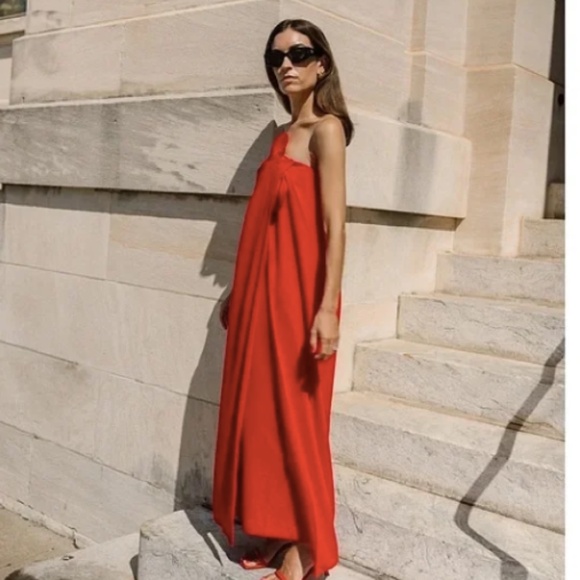 Antonio Melani Liz Damrich Radziwill Red Strapless Bow Chic Maxi Dress Cocktail - Picture 2 of 9